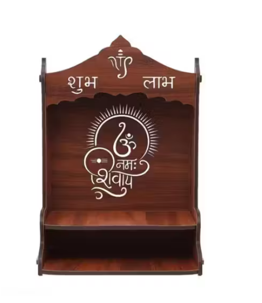 Shubh Labh Handcrafted Wooden Pooja Mandir